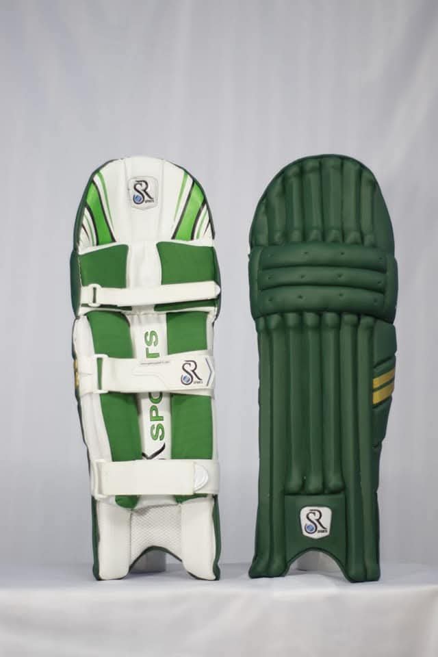 Green & White Cricket Batting Pads
